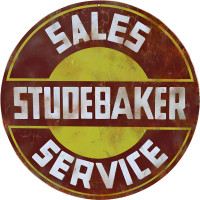 Studebaker Sales and Service Metal Sign - 14" Round