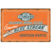 Blue Streak Ignition Parts Metal Sign - 12" x 18"