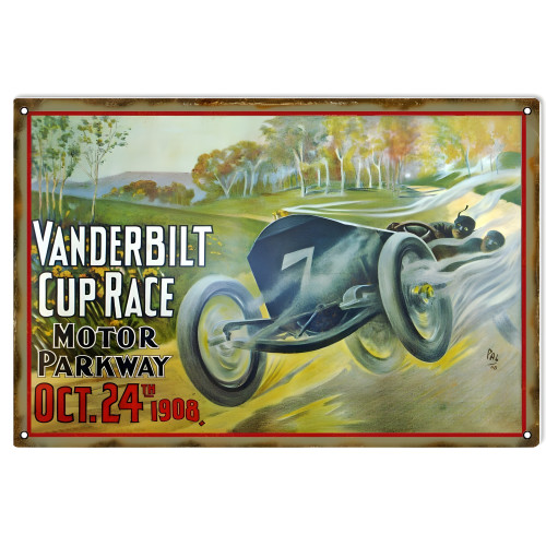 Vanderbilt Cup Race Oct 24TH 1908 Metal Sign - 12" x 18"