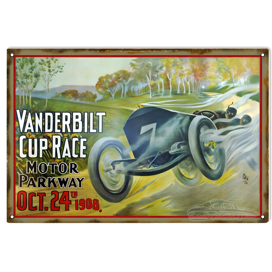Vanderbilt Cup Race Oct 24TH 1908 Metal Sign - 12" x 18" Vanderbilt Cup Race Oct 24TH 1908 Metal Sign - 12" x 18"