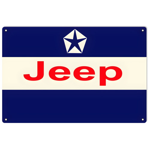 Jeep Logo Metal Sign - 12" x 18"