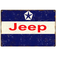 Jeep Logo Metal Sign - 12" x 18"
