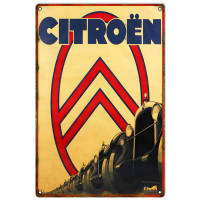 Reproduction Nostalgic Citroen European Automobile Metal Sign - 12" x 18"