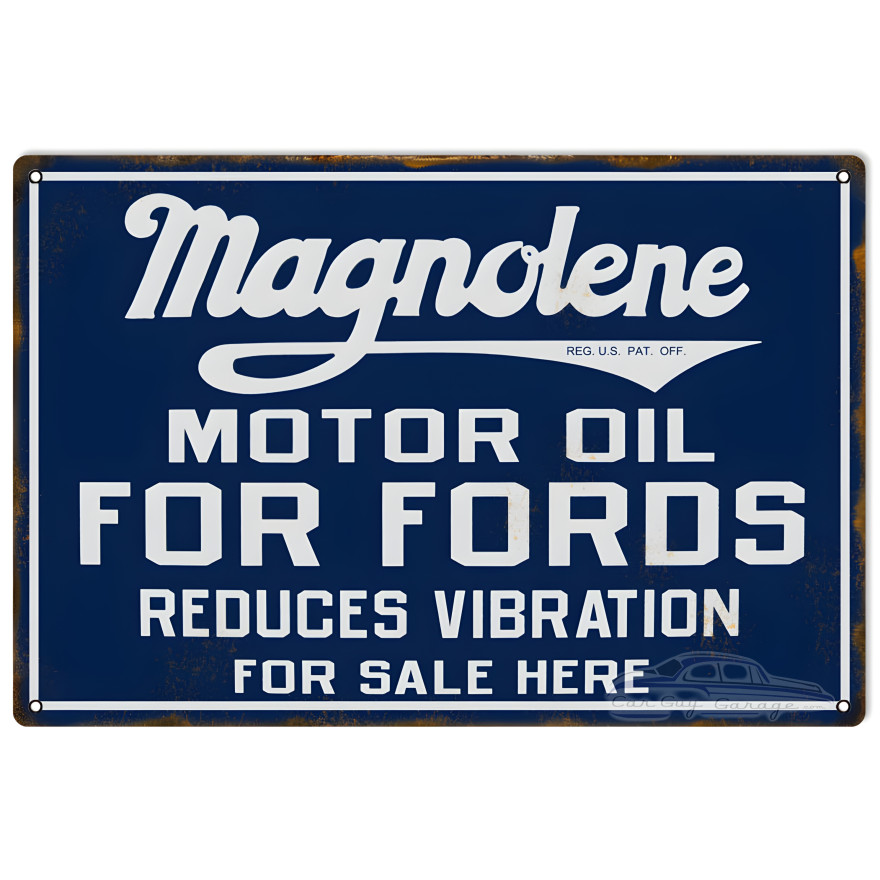 Magnolene Motor Oil For Fords Metal Sign - 12" x 18" Magnolene Motor Oil For Fords Metal Sign - 12" x 18"