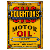 Houghtons Motor Oil Metal Sign - 9" x 12"