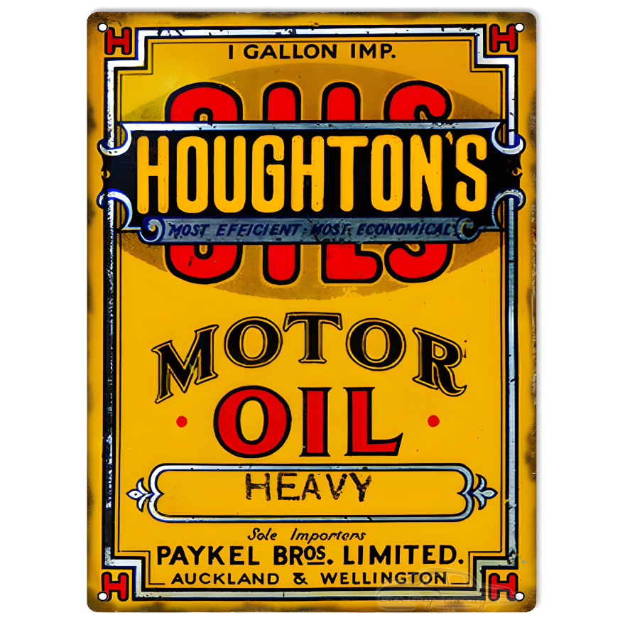 Houghtons Motor Oil Metal Sign - 9" x 12" Houghtons Motor Oil Metal Sign - 9" x 12"