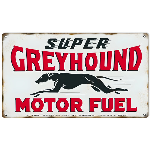 Grey Hound Motor Fuel Metal Sign - 8" x 14"