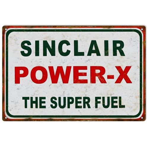 Sinclair Power-x Super Fuel Metal Sign - 12" x 18"