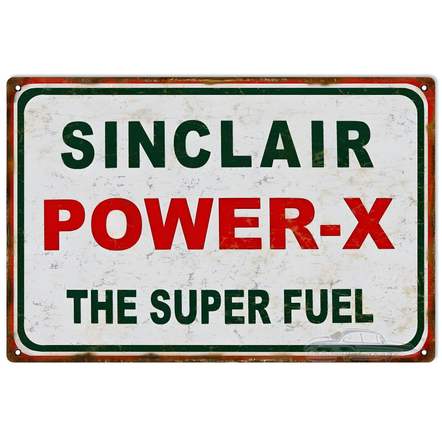 Sinclair Power-x Super Fuel Metal Sign - 12" x 18" Sinclair Power-x Super Fuel Metal Sign - 12" x 18"