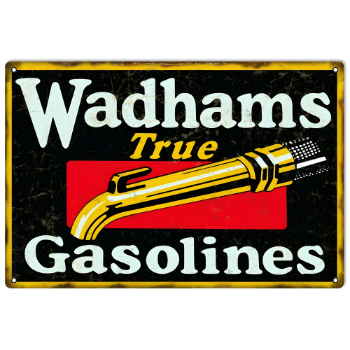 Wadhams Gasoline Metal Sign - 16" x 24"