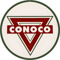 Conoco Gasoline Metal Sign - 14" Round