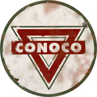 Conoco Gasoline Metal Sign - 14" Round