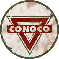 Conoco Gasoline Metal Sign - 18" Round