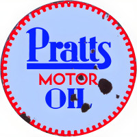 Pratts Motor Oil Metal Sign - 14" Round