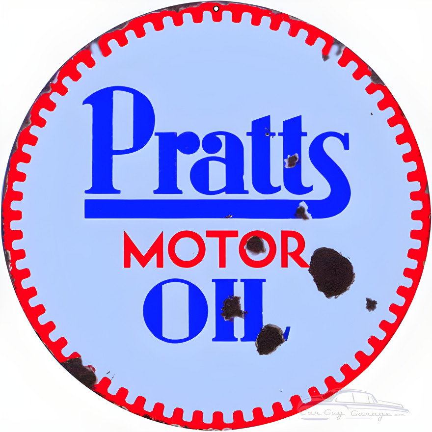 Pratts Motor Oil Metal Sign - 14" Round Pratts Motor Oil Metal Sign - 14" Round
