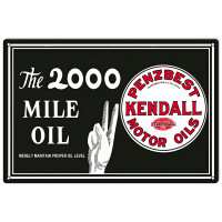 Kendall Motor Oil Metal Sign - 12" x 18"