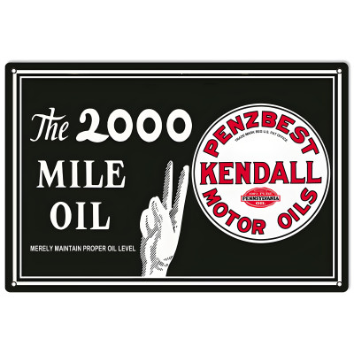 Kendall Motor Oil Sign - Vintage Metal Garage Art