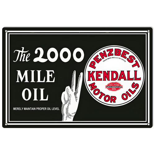 Kendall Motor Oil Metal Sign - 12" x 18"