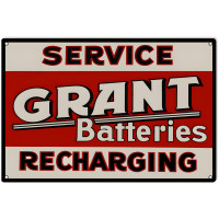 Grant Batteries Service Metal Sign - 12" x 18"