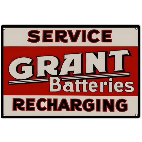 Grant Batteries Service Metal Sign - 12" x 18"