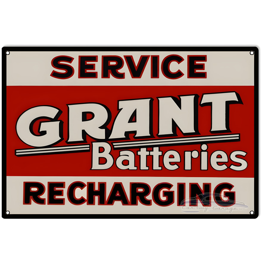 Grant Batteries Service Metal Sign - 12" x 18" Grant Batteries Service Metal Sign - 12" x 18"