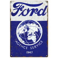 1947 Ford Service Metal Sign - 12" x 18"