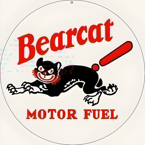 Bearcat Motor Fuel Metal Sign - 14" Round
