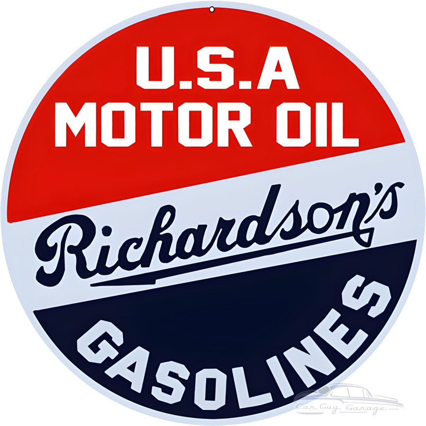 USA Motor Oil Gasoline Metal Sign - 14" Round USA Motor Oil Gasoline Metal Sign - 14" Round