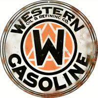Western Gasoline Metal Sign - 14" Round