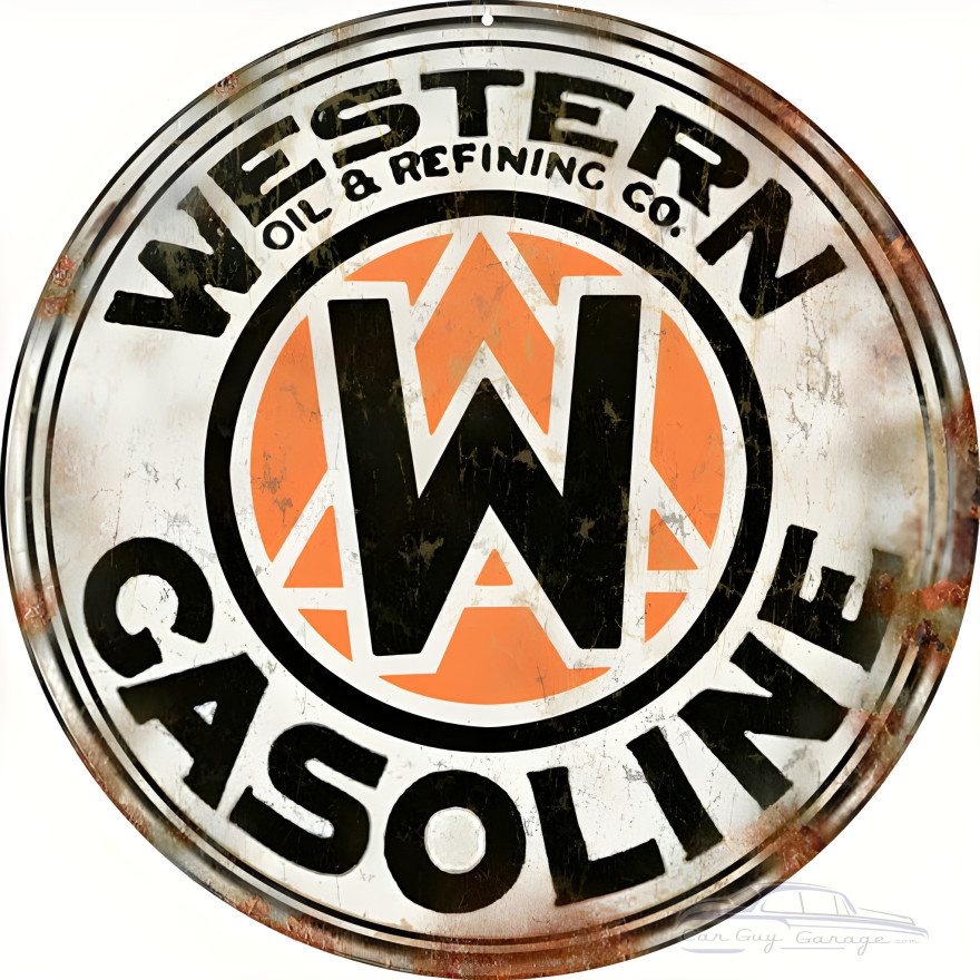 Western Gasoline Metal Sign - 14" Round Western Gasoline Metal Sign - 14" Round