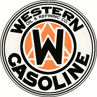 Western Gasoline Metal Sign - 14" Round