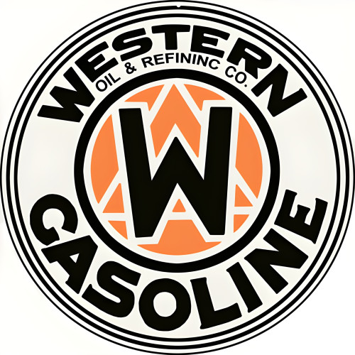 Western Gasoline Metal Sign - 14" Round