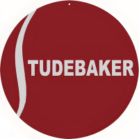 Red Studebaker Automobile Metal Sign - 14" Round