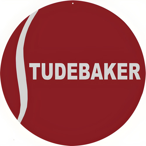 Red Studebaker Automobile Metal Sign - 18" Round