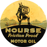 Nourse Motor Oil Metal Sign - 14" Round