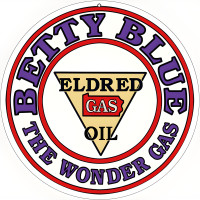 Betty Blue Motor Oil Metal Sign - 18" Round