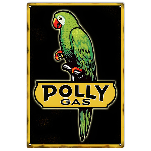 Polly Gasoline Metal Sign - 12" x 18"