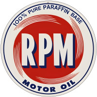 RPM Motor Oil Metal Sign - 14" Round