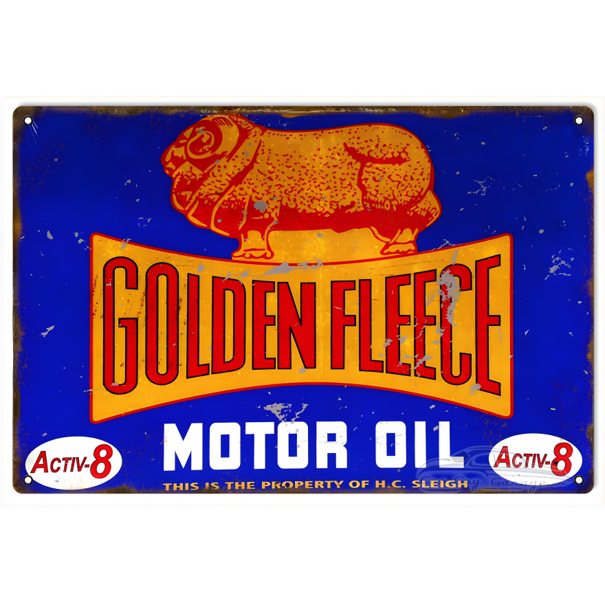 Golden Fleece Motor Oil Metal Sign - 12" x 18" Golden Fleece Motor Oil Metal Sign - 12" x 18"