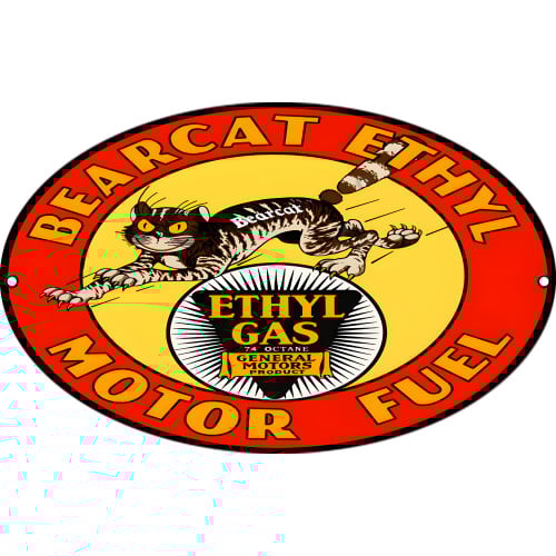 Bearcat Ethyl Motor Fuel Metal Sign - 9" x 14"