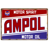Ampol Motor Oil Metal Sign - 12" x 18"
