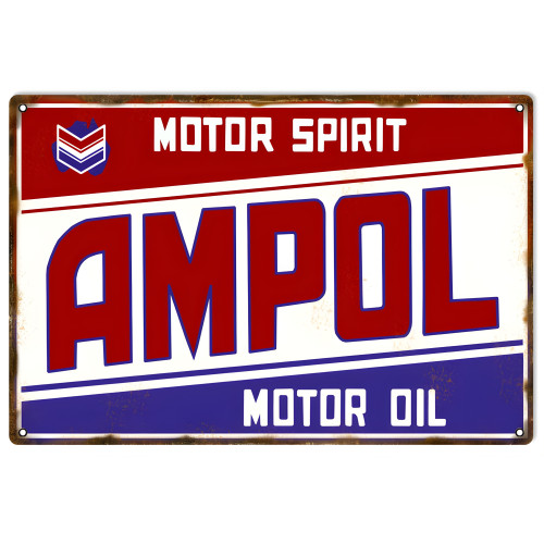 Ampol Motor Oil Metal Sign - 12" x 18"