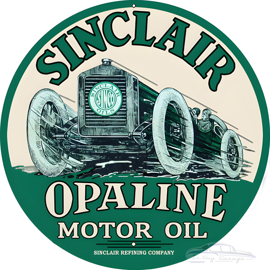 Sinclair Opaline Motor Oil Metal Sign - 14" Round Sinclair Opaline Motor Oil Metal Sign - 14" Round