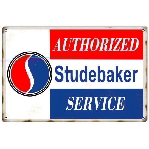 Authorized Studebaker Service Metal Sign - 12" x 18"