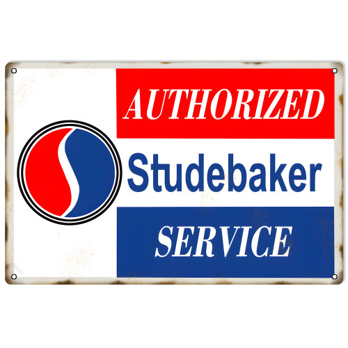 Authorized Studebaker Service Metal Sign - 16" x 24"
