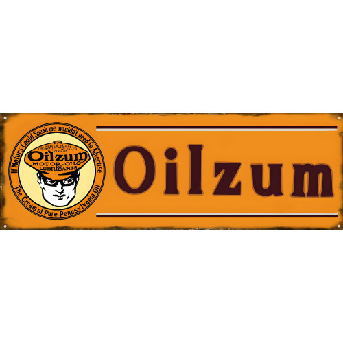 Oilzum Motor Oils And Lubricants Metal Sign - 8" x 24"