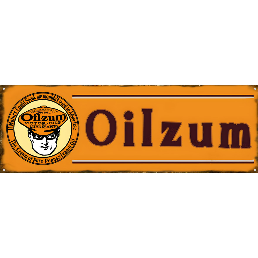 Oilzum Motor Oils And Lubricants Metal Sign - 8" x 24" Oilzum Motor Oils And Lubricants Metal Sign - 8" x 24"