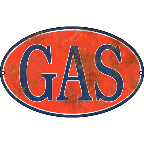Reproduction Nostalgic Gas Sign Metal Sign - 9" x 14"