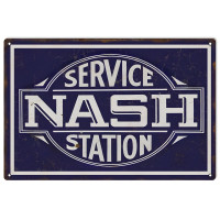 Nash Service Station Metal Sign - 12" x 18"