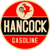 Hancock Gasoline Metal Sign - 18" Round